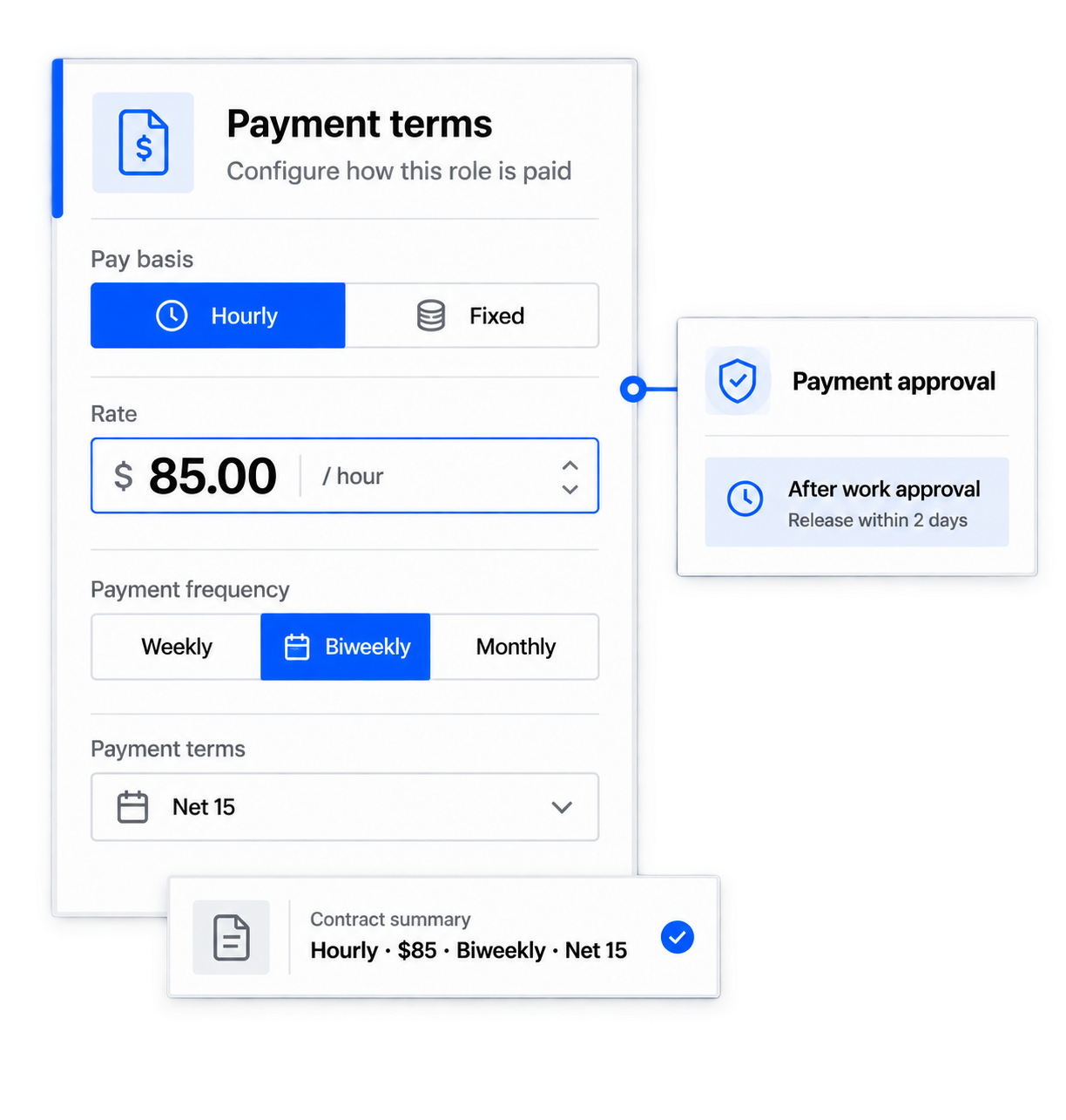 Workhint configure rate types interface